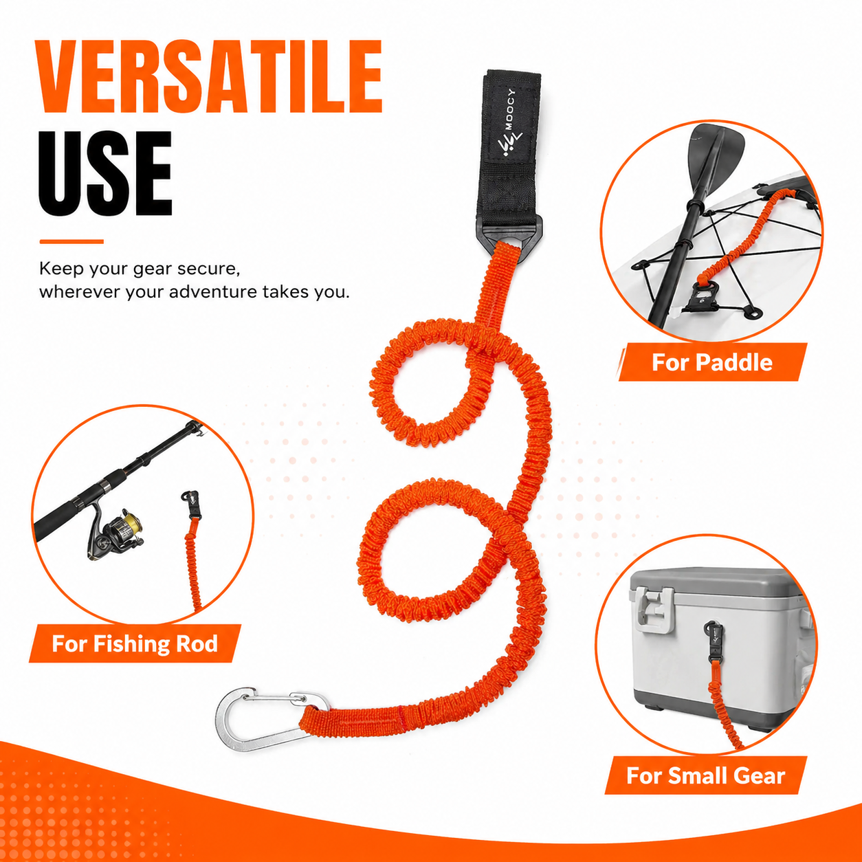Coiled Paddle Leash Orange Kay - Fishing Kayak Paddle Leash 评论和价格