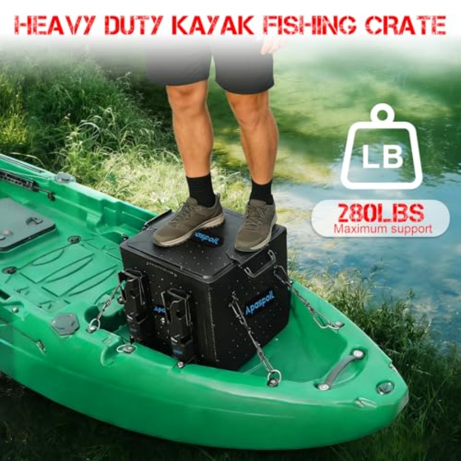 Kayak Fishing Crate with 4 Rod - Fishing Kayak Crate 评论和价格