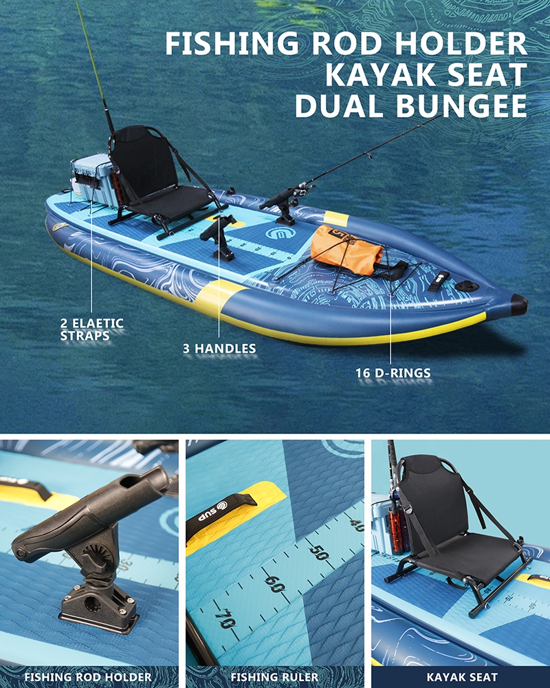 Three Air Chamber Inflatable F - Fishing Kayak Rod Holder 评论和价格